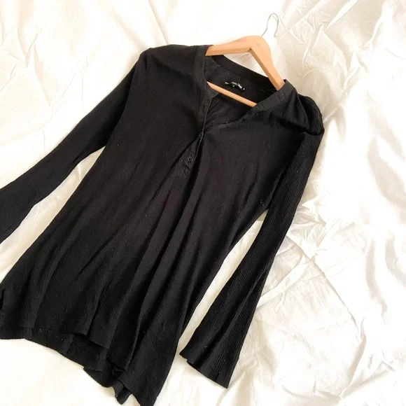 Rag & Bone/Jean Black Long Sleeve Top Size L - Picture 2 of 5